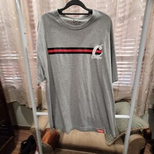 Cooler Gray T-Shirt with Red and Black Accents
